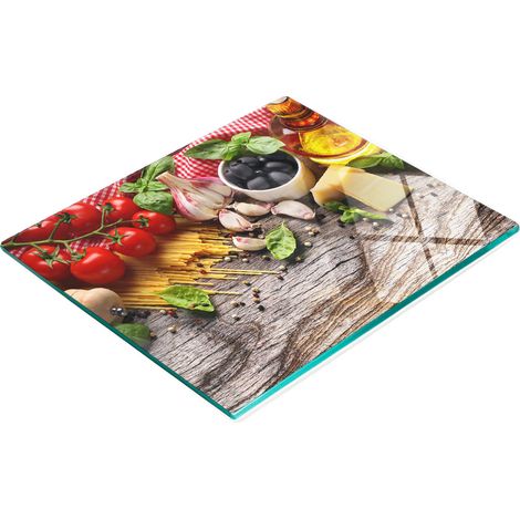 Dekoratives Küchenschneidebrett aus Glas, italienisches Design, 60 x 52 cm (1/5)