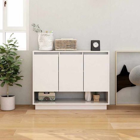 Buffet - Armoire de rangement Enfilade Blanc 97x31x75 cm Aggloméré BV206320 - BonneVie (1/5)