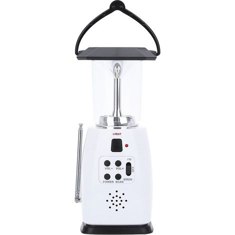 Lampe de poche dynamo 8 LED portable avec radio d'urgence, lampe solaire rechargeable pour randonnée, camping et pêche (1/5)