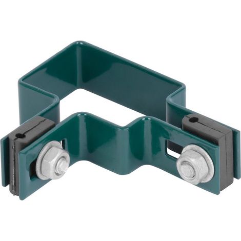 Collier Strend Pro EUROSTANDARD, 60x40 mm, d'angle, vert, Zn+PVC, RAL6005, pour poteau carré
