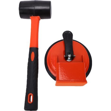 Outil de fixation d'écart de sol ergonomique professionnel, ventouse forte avec maillet pour sols stratifiés en bois massif mat (1/5)