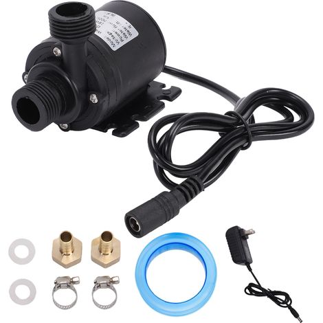 Pompa sommergibile da 19 W, prevalenza 5 m, portata 800 l/h, motore brushless silenzioso, per sistemi di circolazione in fontane, piscine e acquari. Spina USA. (1/5)