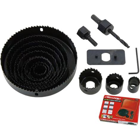 Neilsen 16pc Hole Saw Cutter Wood Metal Alloy Plastic Holesaw Set 19 - 127mm