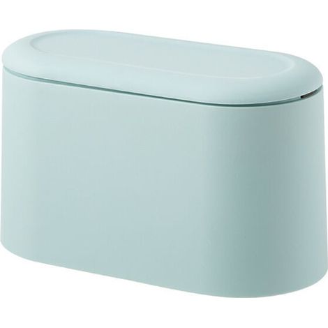Mini Trash can with lid, small trash can, desk trash can, mini trash can for the counter, micro trash can, blue, YMYNY (1/4)