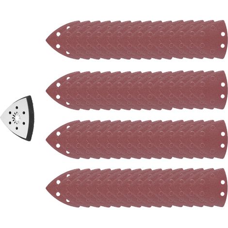 61 pièces disques triangulaires abrasifs 90 mm 6 trous papier de verre pour ponceuse multifonction (1/5)