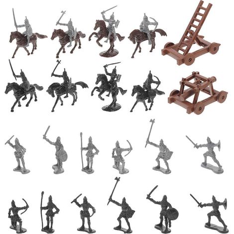 1 ensemble de figurines de soldats miniatures, scènes miniatures du Moyen Âge, figurines de personnages miniatures (1/5)