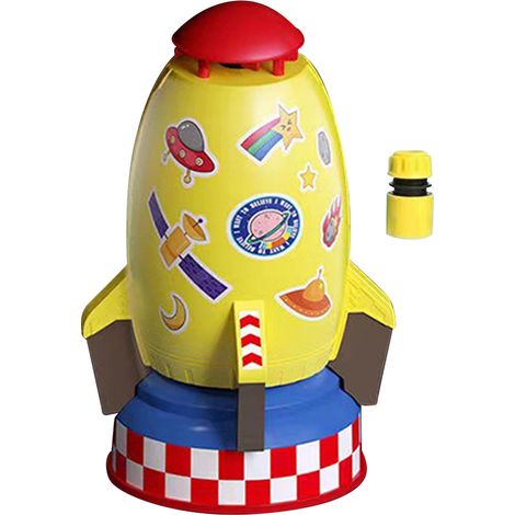 Lanceur d'arroseur pour enfants, facile à utiliser, coordination œil-main, jet d'eau fusée, jaune, pour jardin extérieur (1/5)