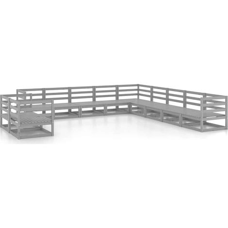 Maison Exclusive - Juego de muebles de jardín 11 piezas madera ma (1/5)
