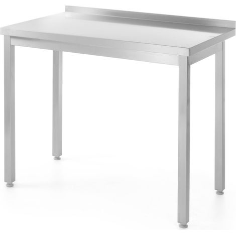 Table de travail de cuisine en acier, murale, avec rebord 80x60cm - Hendi 811238 (1/2)