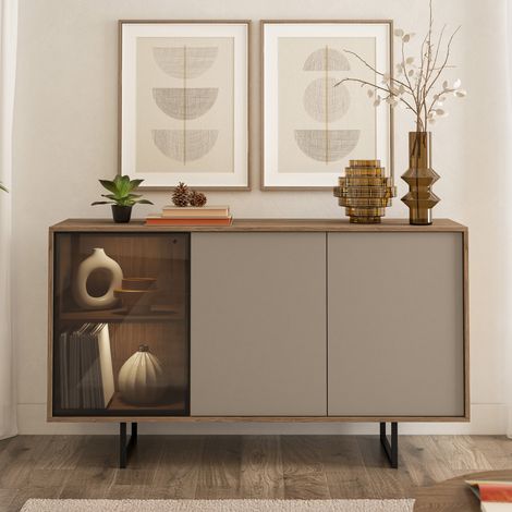 Alacena Terinese, Aparador 3 Estantes, Puerta Abatible, 3 Puertas, 184x40x87h cm Beige (1/5)