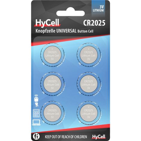 HyCell Knopfzelle CR2025 3 V 6 St. 140 mAh Lithium CR2025