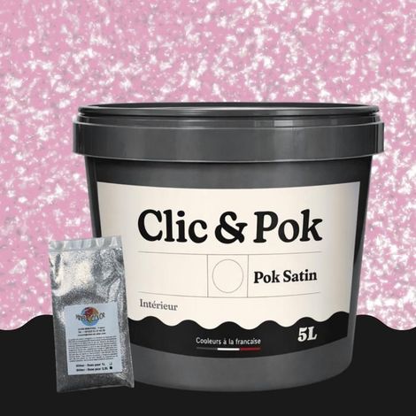 Peinture Effet Pailleté pour Murs & Plafonds - POK PAILLETTE - 5L - Rose Girly (1/4)