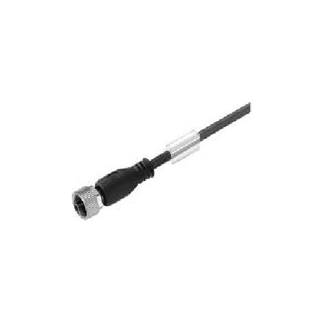 Cavo, Presa M12 Estremità nude, 4 Conduttori, 5m, IP68 / IP67 / IP66 / IP65, Nero
