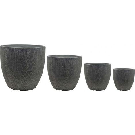 Set 4 Vasi Dalia in Fibra di argilla Grigio (1/3)