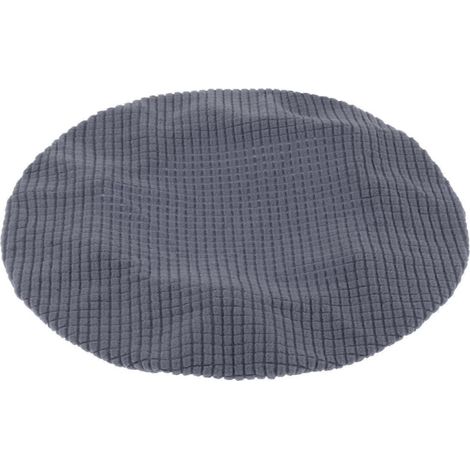 Housse de tabouret de bar pour chaise de 30 à 35 cm de diamètre, respirante, ronde, élastique et anti-poussière.-Blue Gray (1/5)