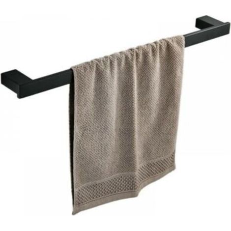 Black 40cm Bathroom Towel Rack, SUS 304 Stainless Steel Wall Mounted Bath Towel Bar, Single Towel Bar (1/5)