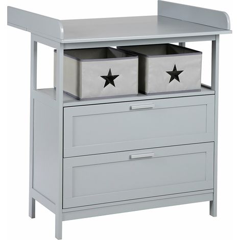 [GEBRAUCHT] B-Ware Roba Wickelkommode Hamburg Mit Wickelansatz Baby Kinder Kinderzimmer Tisch Grau
