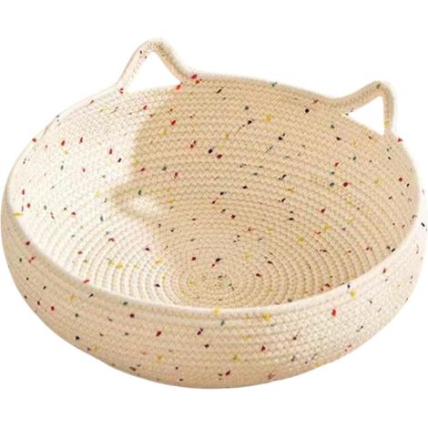 Cotton Rope Cat Bed, Handwoven Cat Bed, Kitten Bed Basket, (1/5)