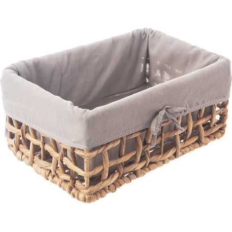 Handmade basket with removable gray lining