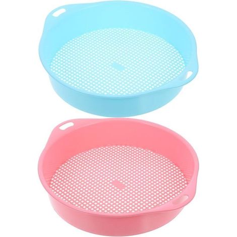 Lot de 2 Tamis à Terre en Plastique 3 MM Tamis Multifonction pour Jardinage Filtration de Terre et Pierres Passoire Manuelle pour Plantation Outil de Tamisage pour Bleu