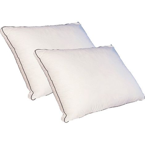 Guanciale sensazione piuma 50 x 70 cm in Percalle di cotone 91 fili/cm² 700 g Bianco - Lotto di 2 - AUXENCE