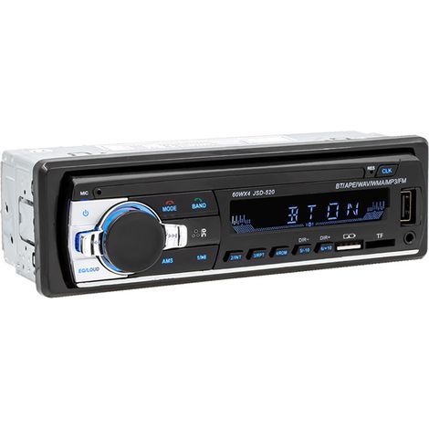 Autoradio avec kit Mains Libres Bluetooth. Lecteur USB/TF/MP3. Radio FM avec Télécommande au Volant.Fonction de Chargement Rapide.Adaptateur d'antenne.Radio Universelle 1 DIN 60 W4 (1/5)