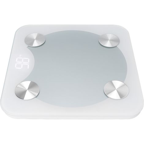 Balance électronique intelligente Bluetooth LED, pèse-personne professionnel pour homme et femme, impédancemètre de graisse corporelle, blanc, affichage numérique (1/5)