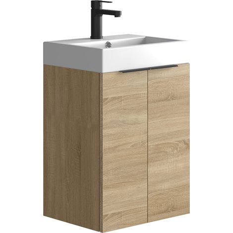Ensemble de Meubles de Salle de Bain 45 cm. Comprend Meuble avec lavabo. mélamine 16 mm. Meuble monté. Lavabo encastré. sans Miroir, 2 Portes (1/5)