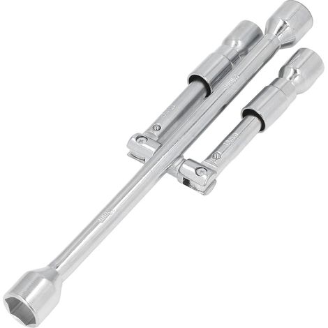 Clé en croix 4 voies 14 pouces, acier à haute teneur en carbone, démonte-roue pliable 180° pour réparation automobile (1/5)