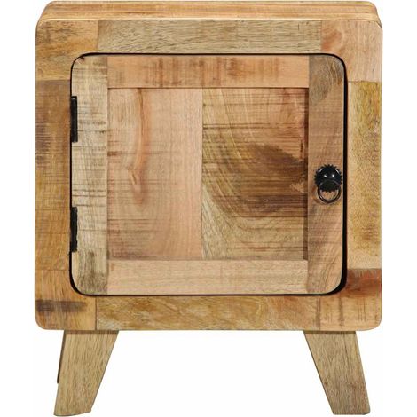 Maison Exclusive - Comodino 40x32x46 cm in Legno Massello di Mango Grezzo (1/5)