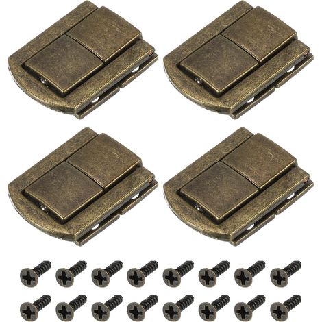 4pcs Moraillon, Alliage de zinc, 31mm x 25mm, Verrou à bascule, Bronze, Pour boîte en bois, Coffret à bijoux