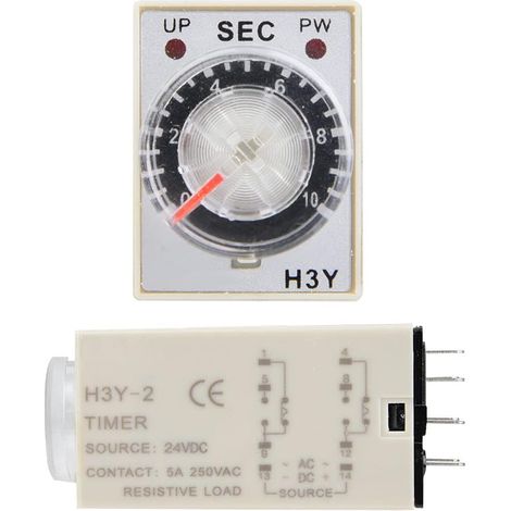 Relais temporisé Jiawu H3Y-2 24V, minuterie de temporisation (1/4)