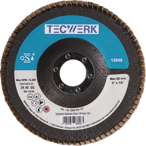 TECWERK Fächerscheibe Action D.125mm K.60 kon.INOX ZK TECWERK