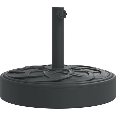 Base per ombrellone rotonda 45 x 35 cm ombrellone da giardino stabile ed elegante con finitura opaca in PE nero 020056648