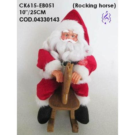 Santa Claus Babbo natale 25 cm animato con musica - rosso/bianco