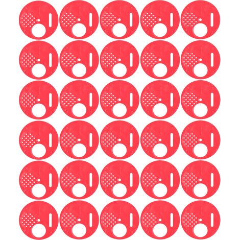 Lot de 30 disques d'entrée de porte de ruche ronds en plastique, accessoire d'apiculture rouge (1/5)