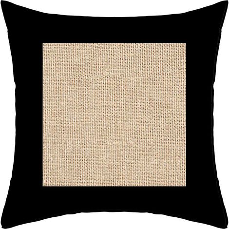 Coussin en coton lavé 40x40 cm JUTE noir, par Soleil d'Ocre (1/2)