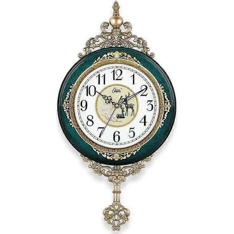 Retro European-style wall clock, silent, pendulum, elegant, family gift, artistic decoration, Roman luxury (1/2)