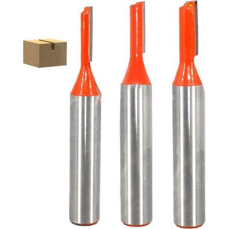SABIR 3-teiliges 8-mm-Schaft-Nutfräser-Set, metrischer Nutfräser, einschneidiger Nutfräser, Holzbearbeitungswerkzeug