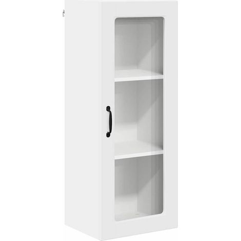 Maison Exclusive - Mobile in vetro da parete PORTO Bianco 40 x 31 x 100 cm