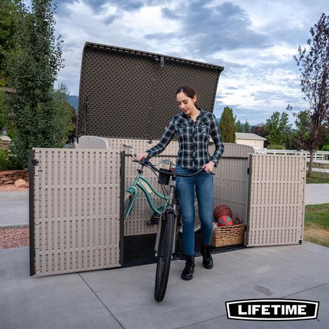 Lifetime – Coffre de rangement jardin en polyéthylène haute densité – Dimensions 191,5 x 108,9 x 131,6 cm – Capacité 2,12 m3 – 60170 — vue 2