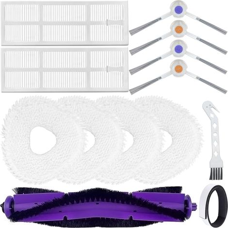 Kit d'accessoires de Rechange pour Narwal Freo aspirateur Robot, 1 Brosse Principale, 2 filtres, 4 brosses latérales, 4 Chiffons de vadrouille, 1 Brosse de Nettoyage, 1 Pare-Chocs (11pièces) (1/5)
