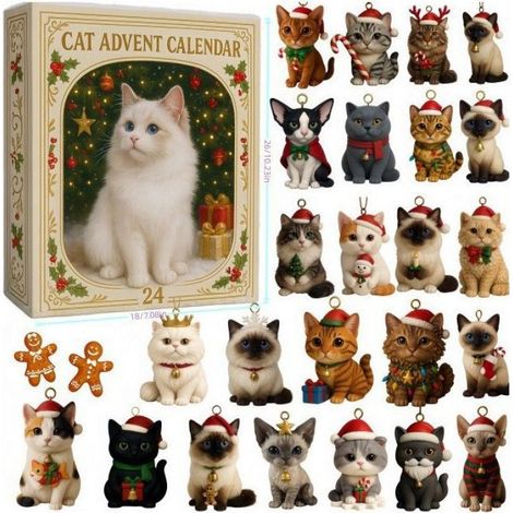 Calendrier de l'Avent de Noël, boîte surprise + panneau plat en acrylique + design mignon
