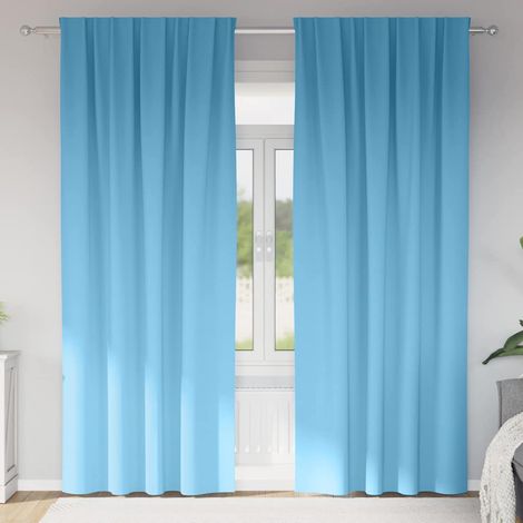 Verdunkelungs-Vorhänge mit Ringen 2 pcs Himmelblau 225 x 140 cm