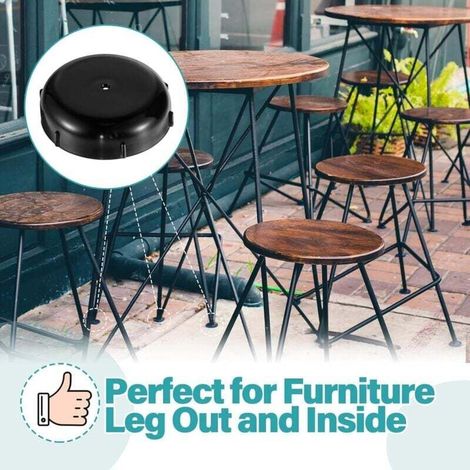 Lot de 20 Embouts Plastique Ronds 3,8 cm pour Pieds de Meubles, Chaises Fer Forgé et Tables Métal, Protection Sol Terrasse