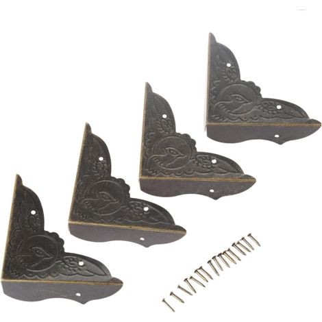 Protezioni angolari, protezioni angolari in metallo, protezioni decorative per bordi, protezioni angolari per gioielli, scatole per vino, scatole regalo, casse di legno (1/5)