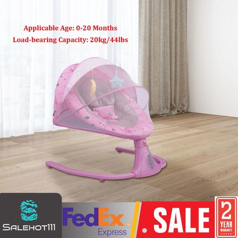Elektrischer Babybett-Schaukelstuhl mit verstellbarem Winkel, verstellbarer Geschwindigkeit, Schlaflieder und regelmäßigen Babyschlafkörben