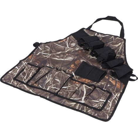 Tablier multipoches en tissu Oxford 600D camouflage, imperméable, couleur roseau, idéal pour les pique-niques et les barbecues. (1/5)