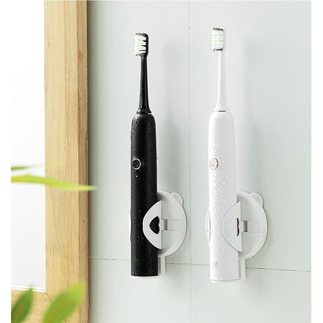 (2 pièces) Support mural simple pour brosse à dents électrique, compatible avec la plupart des brosses à dents électriques. (1/5)