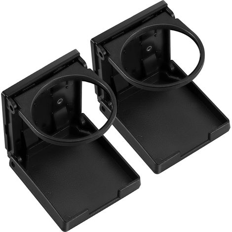 Support Tasse - Support Universel pour Boisson - Fixation Verticale - Plastique ABS - Diamètre Max 75 mm - Hauteur Ouvert 99 mm - Noir - Lot de 2